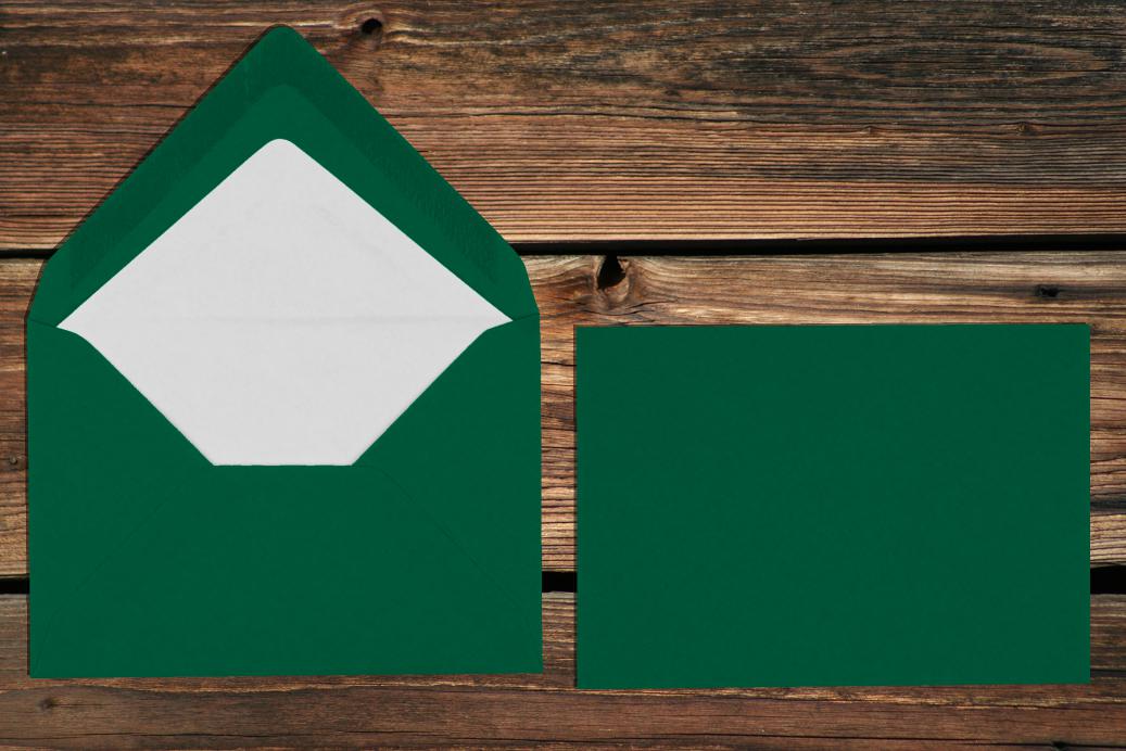 Briefhüllen mit Seidenfutter C7 81x114 mm Nassklebend Tannengrün gerippt 100 g/qm